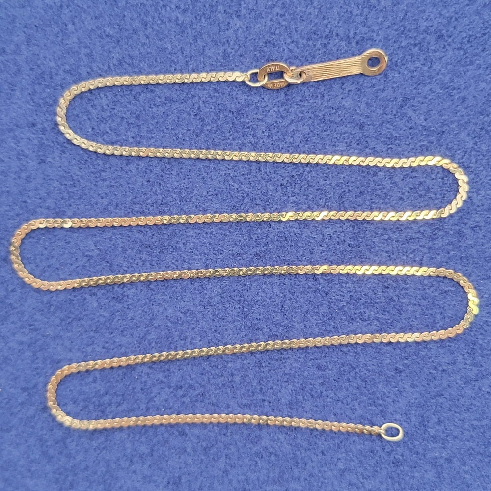 Vintage Italian Serpentine Chain Necklace 15⅜